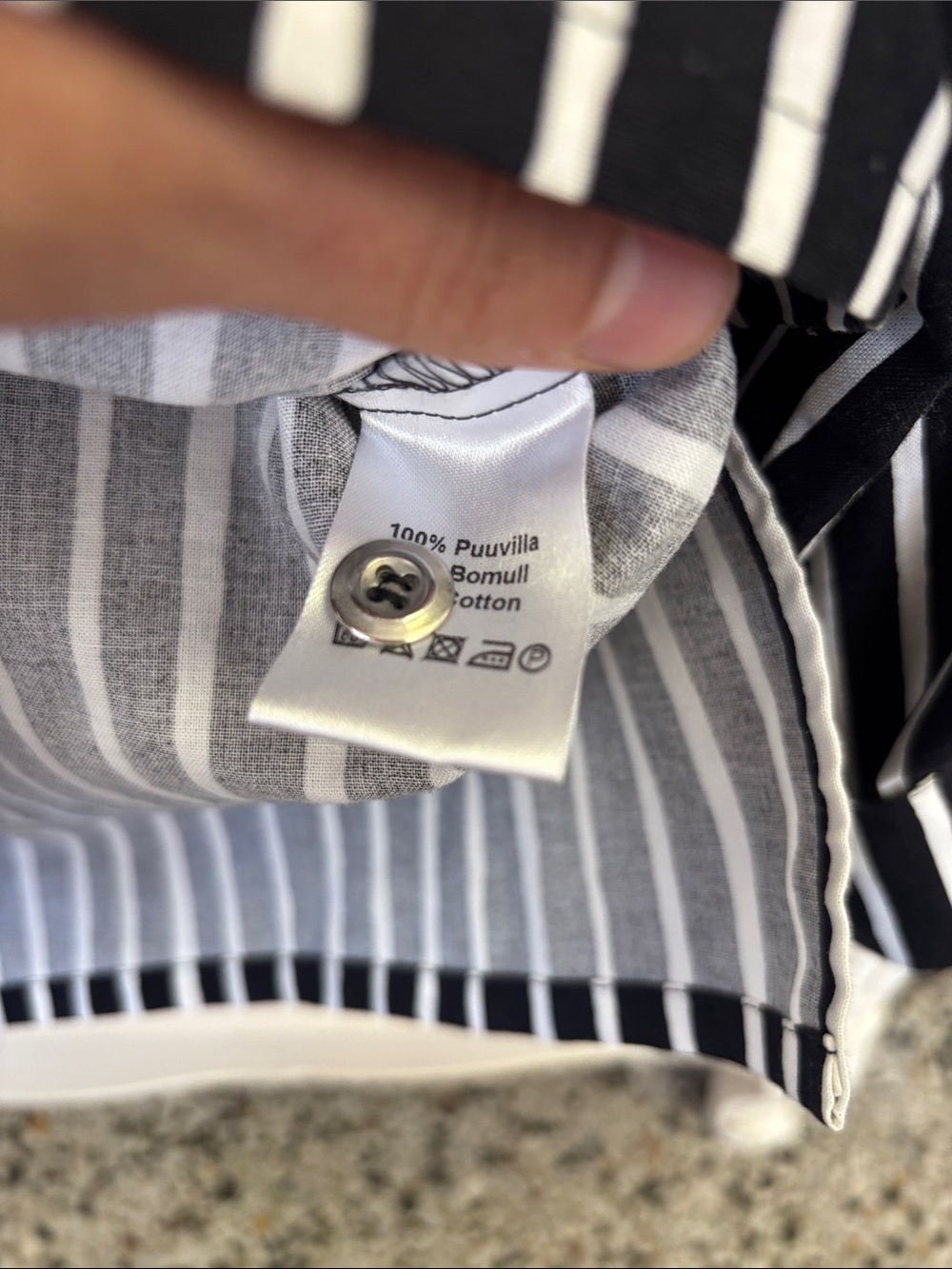 Marimekko Black and White Striped Cotton Button Down - Picture 4 of 5